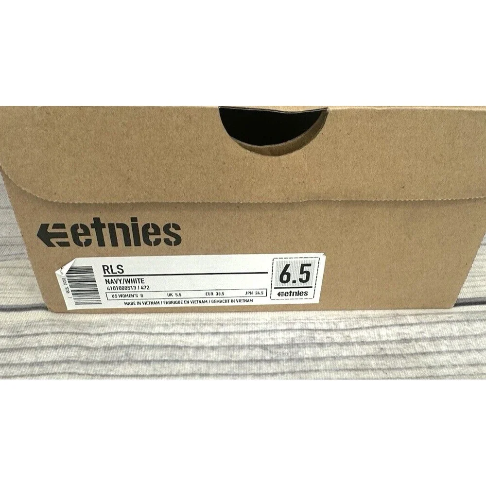 ETNIES RLS CANVAS SKATE SHOES Women's Size 6.5 NAVY BLUE  NEW IN BOX!!‎